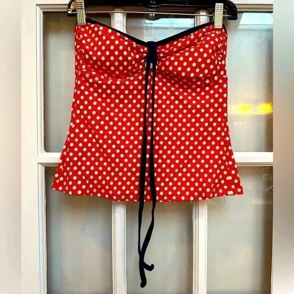 Tommy Hilfiger | Red White Navy Polkadot Halter Tie Tankini Top Size 6 Small S - Picture 9 of 9
